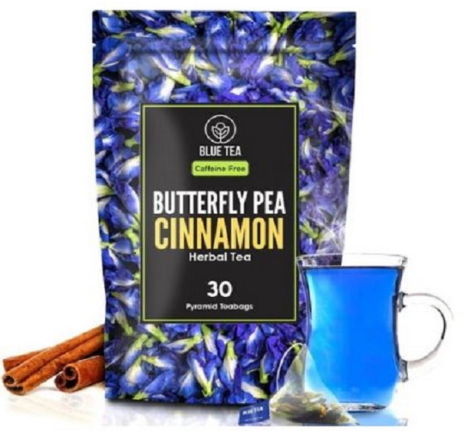 블루티 - 버터플라이피 꽃 계피 티백 - 식물성 | 항산화 성분 풍부 | 아파라히타, 1개, 30g