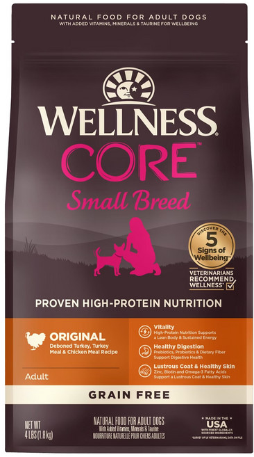 WELLNESS CORE 無穀小型成犬火雞肉狗主食乾糧, 1.81kg, 1個, 火雞