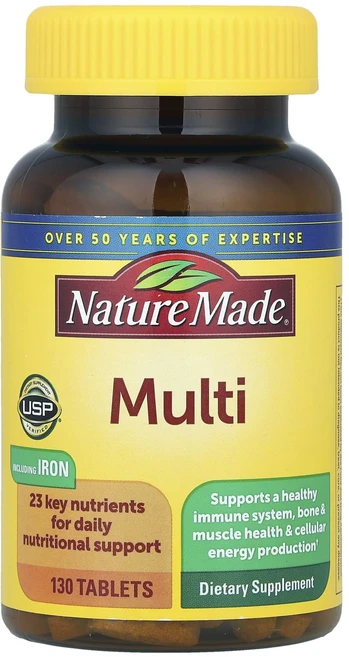 몸관리하세요 겨울입니다 Nature Made 철분 함유 종합비타민 130정 특별관리진행, 1개 - 쿠팡