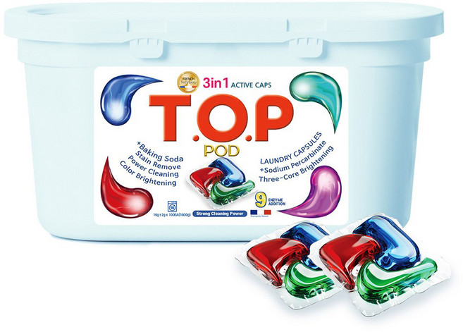 [10배 초고농축] 탑포드 캡슐세제 플로랄향 16g X 100개입 3in1 프리미엄 실내건조 대용량 세탁세제 드럼세탁기 겸용 세제, 1개