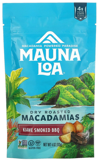 Mauna Loa Dry Roasted Macadamias Kiawe Smoked BBQ 4 oz (113 g) 2팩, 2kg, 1개
