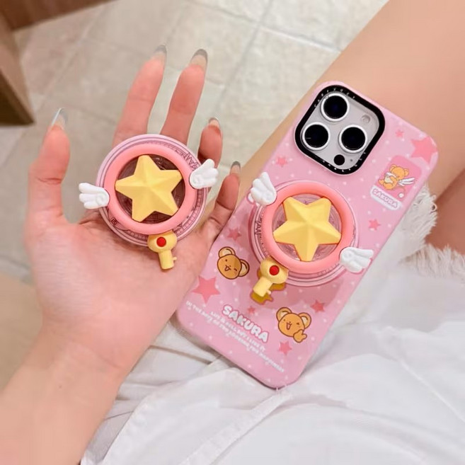 유니크 마그네틱 스마트톡 맥세이프 그립톡, 1개, 카드캡터체리