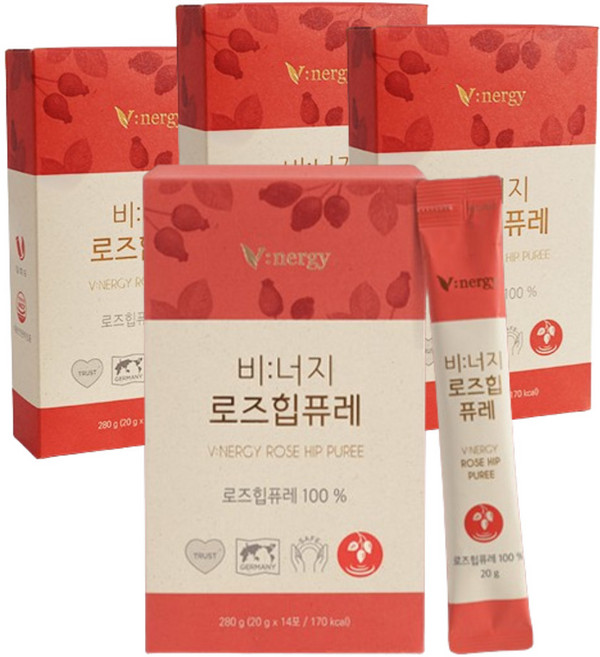 비너지 로즈힙 퓨레 원액 주스, 20g, 56개
