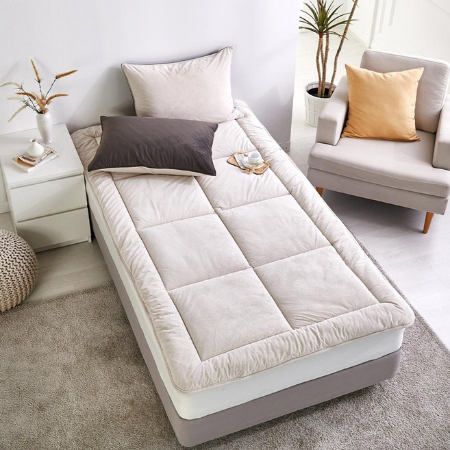 모던하우스 클린 따뜻한 극세사 퀸 토퍼 베이지 CV2224168, 극세사 퀸 토퍼 베이지_CV2224168