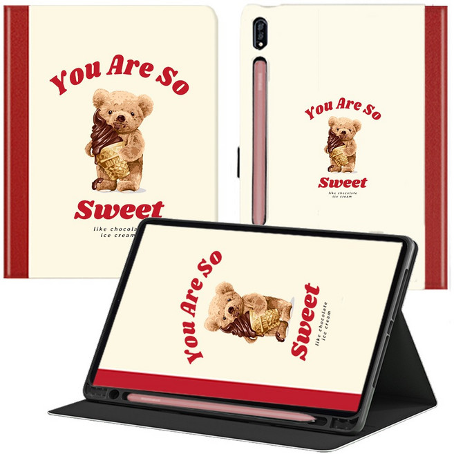 태블리 갤럭시탭 S8 S8+ S7+ S7 FE 플러스 북커버 케이스, YOU R SO