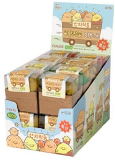 브라더유통 조선문방구 산지직송 구황작물 지우개 미니어처 지우개 1박스 16개, 랜덤