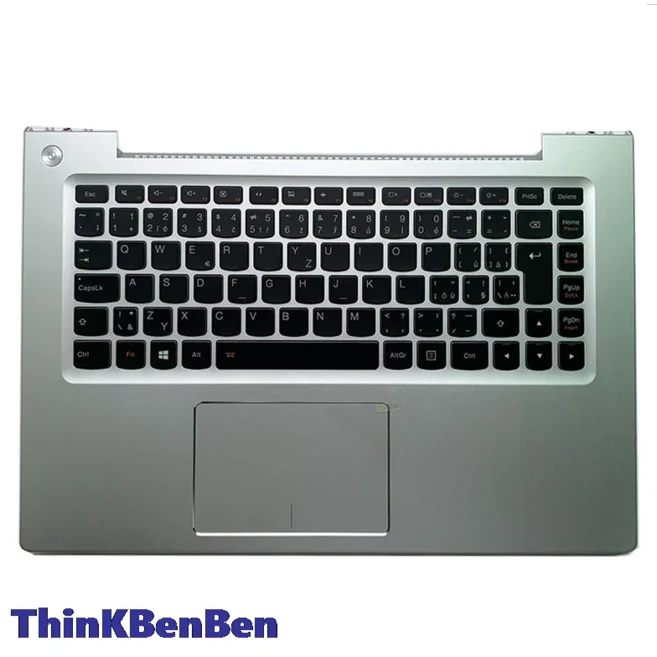 Lenovo Ideapad U430p Touch 용 CZ 체코 실버 키보드 대문자 손목 받침대 쉘 90203141, 01 With BL