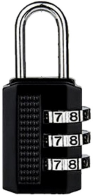 번호키 3단/4단 다이얼 자물쇠 비밀번호 잠금, 블랙 3열 E소형, 1개