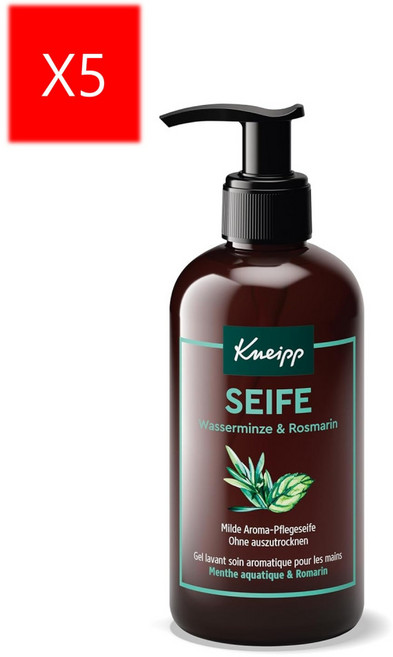 크나이프 마일드 아로마 케어 비누 워터민트 로즈마리 250ml x 5