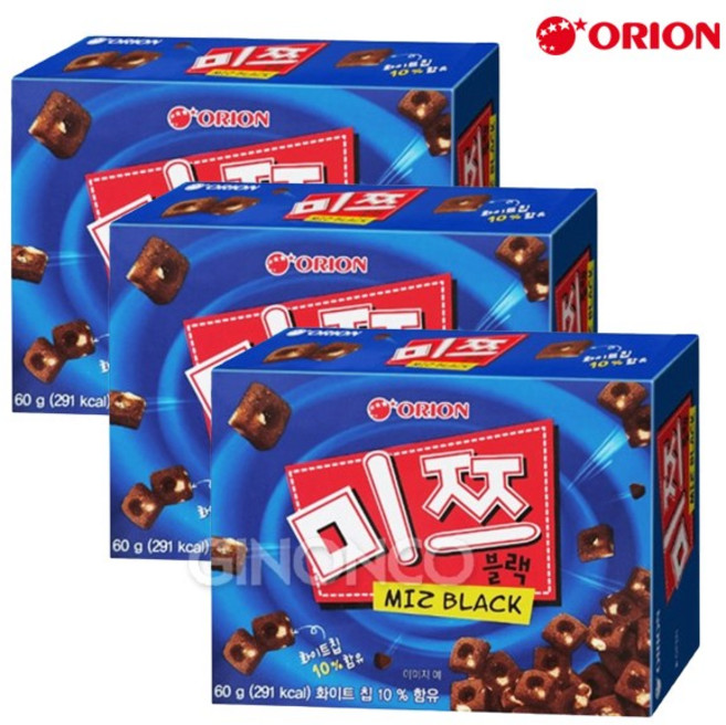 오리온 미쯔 블랙, 60g, 3개