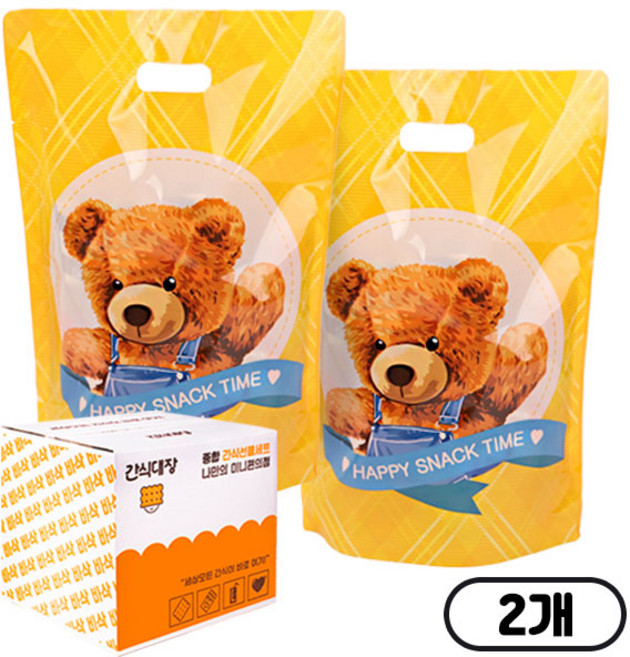 [간식대장] 어린이날 선물 추천 곰돌이 파우치 과자선물세트 어린이집 후레쉬베리 미쯔 초코송이 쵸코하임 포카칩 하리보 골드베렌 핵 아이셔 츄 멘토스 스키틀즈 츄파춥스 왕꿈틀이, 2개