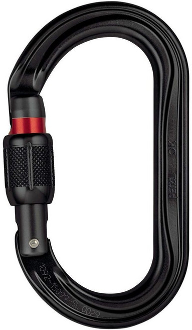 페츨 오케이 스크류락 잠금 카라비너, 블랙