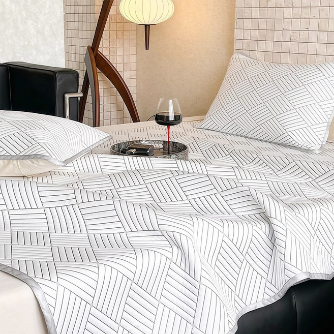 투데이리빙 4세대 업그레이드 냉감 패드 여름 침대 매트 슈퍼 싱글 퀸사이즈 아이스 쿨링 여름용 이불 쿨매트 시원한 고정밴딩 커버, R98617A(그레이