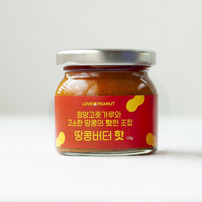 청양고춧가루와 땅콩버터의 매콤고소한 만남 / 러브앤피넛 땅콩버터 핫 [원산지:국산], 1개, 110g