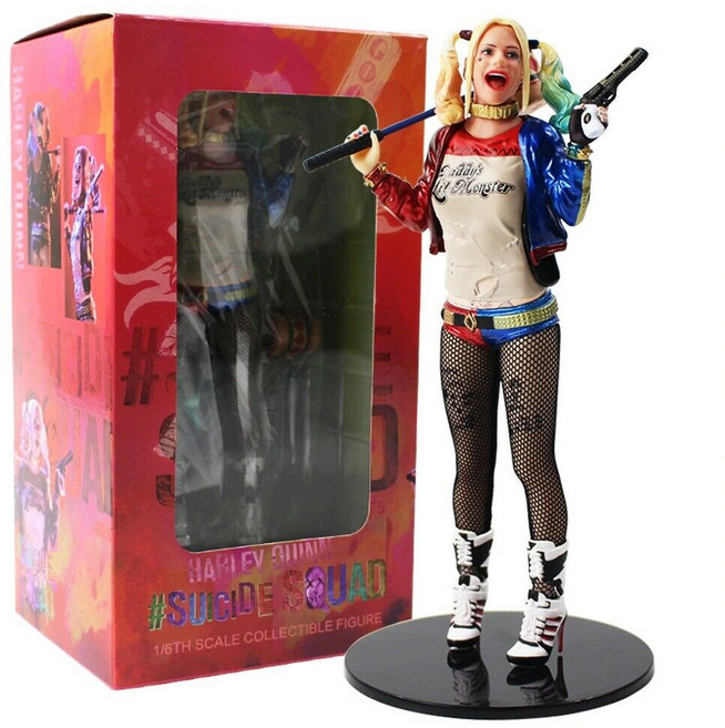 DC 빌런히어로 수어사이드 피규어 영화 할리퀸 모형 장난감 선물 19cm, 1개