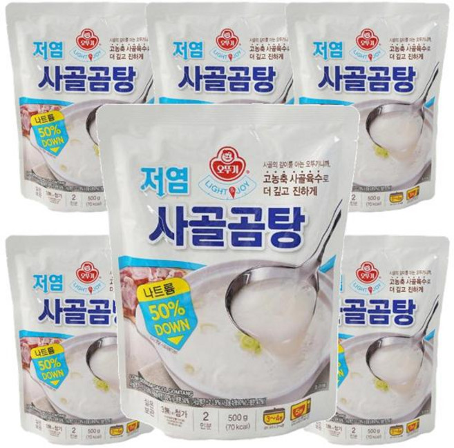 LIGHT&JOY 저염 사골곰탕 500g 6개, 10개