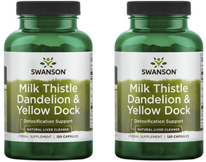스완슨 밀크 씨슬 단델리온 & 옐로 독 캡슐, 120정, 2개