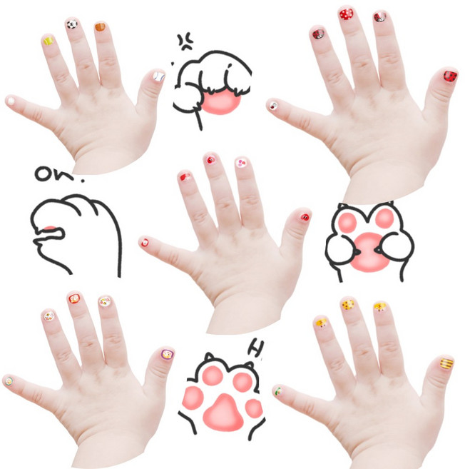 어린이 유아 키즈 네일 손톱 아트 스티커 메니큐어, 1개