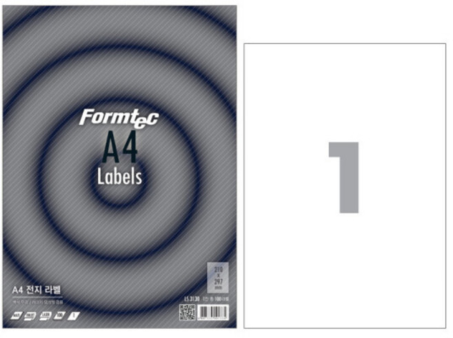 폼텍 분류 표기용 라벨지 LS-3130, 1칸, 100개