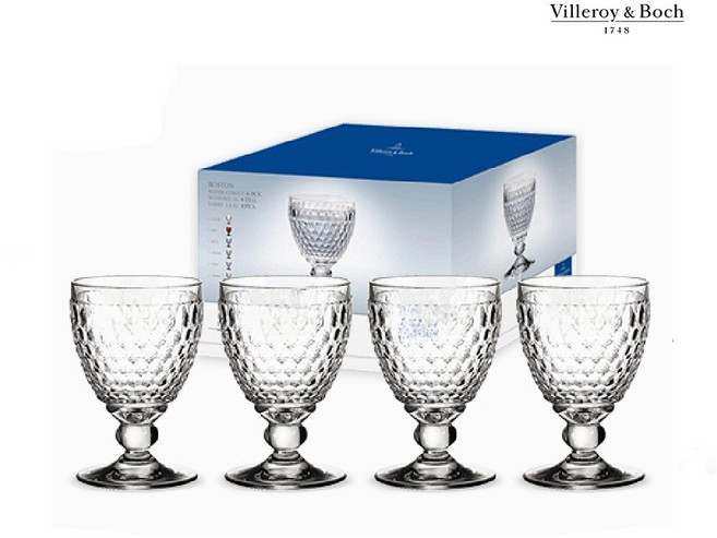 [빌레로이앤보흐] 보스톤 레드와인 고블렛 화이트 132(중) 4P 세트, 4개