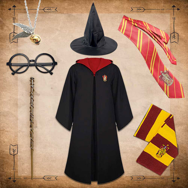해리포터 마법사 망토 7종세트 성인 어린이 키즈 의상 헤르미온느 지팡이 교복 옷 코스튬 코스프레 반티 [고급지팡이]
