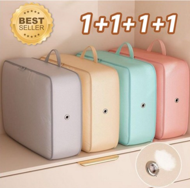 오웨테 1+1+1+1 패브릭 이불 압축가방 숨쉬는 압축 파우치 이불 케이스 이불장 옷장 패딩 정리 대용량 압축팩 부피순삭 4종세트, 1개, 4개입