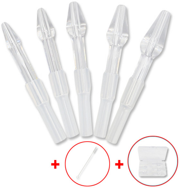 [노시부 한일포근 호환] 소아21 석션팁 실리콘 PVC 신생아 호환팁 아기용 1호 2호 3호 4호 5호 콧물흡입기 팁, 1세트