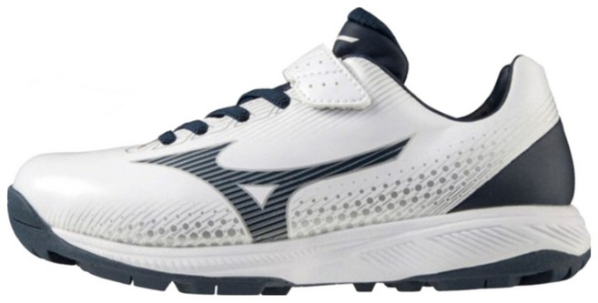 미즈노 라이트 레보 유소년 인조잔디화 화이트네이비 11GT222314NV 210-230mm