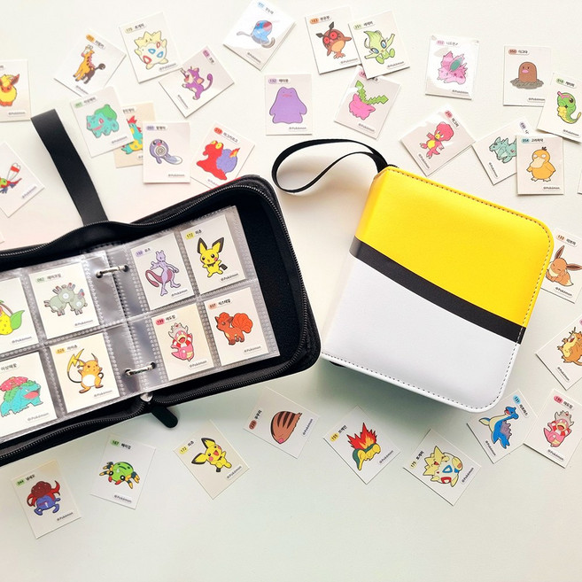 포켓몬 띠부씰 앨범 포켓몬 카드 디지몬 바인더 스티커 북 도감 케이스 OPP 보관함 속지, A.띠부씰앨범, A-6.미니앨범옐로(속지20매)