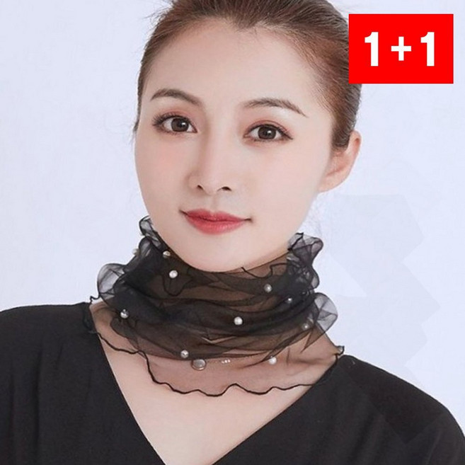 넥워머 진주 쉬폰 패션 목도리 여성 겨울 스카프 방한