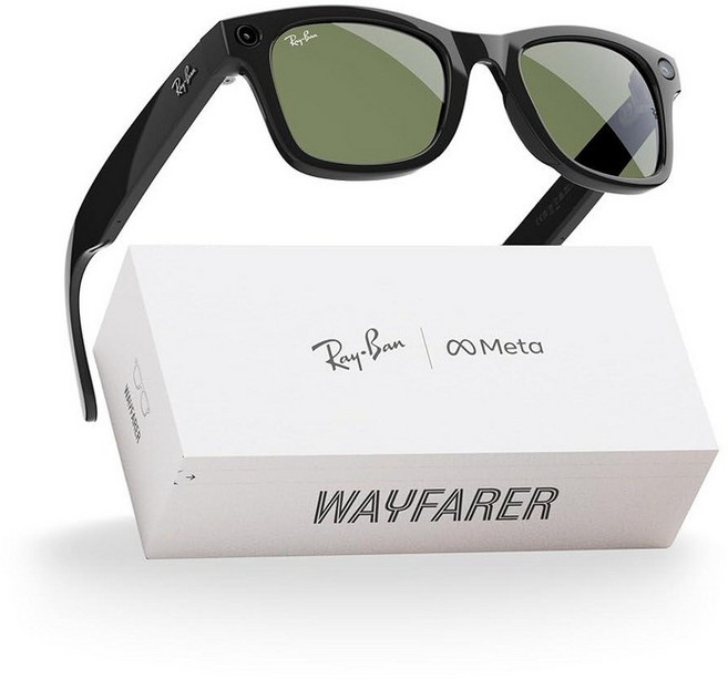 Ray-Ban Meta (Gen 1) Wayfarer Shiny Black | Smart AI Glasses for Men Women — 12 MP Ultra-Wide C, 레귤러, 샤이니 블랙 / G15 그린