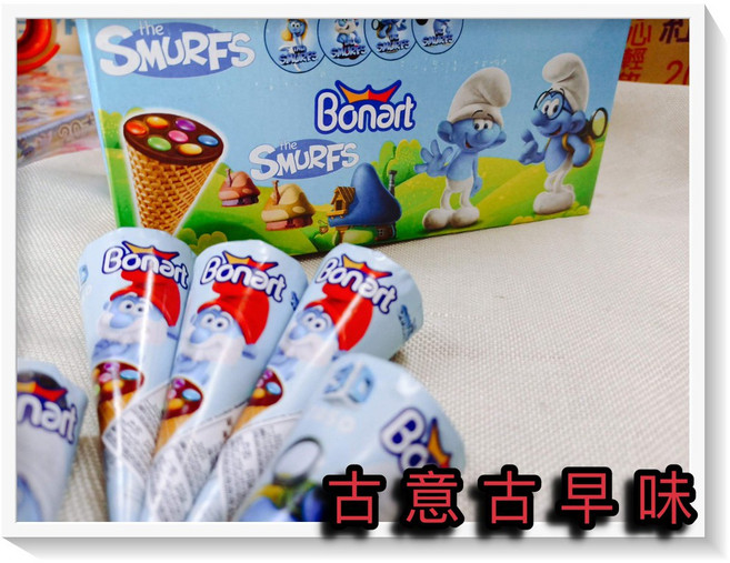 古意古早味 榛果脆皮甜筒 懷舊零食 藍色小精靈 土耳其 (25公克x24個/盒), 1個