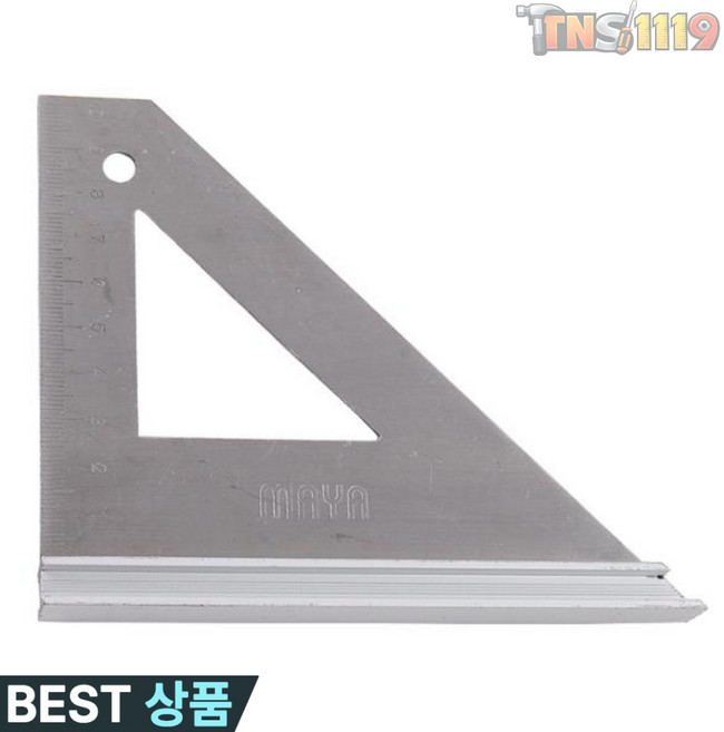 티엔에스 마야 알루미늄 삼각자 100mm 직각자 제도 정밀 측정 목공용