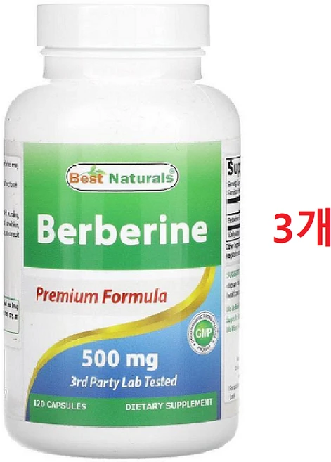 베스트네츄럴스 베르베린 플러스 1000mg 캡슐, 120정, 3개 - 쿠팡