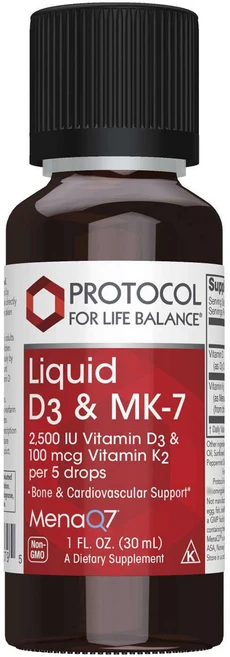 프로토콜포라이프밸런스 리퀴드 D3 & MK-7 2500 lu 비타민 100mcg K2, 1개, 30ml - 쿠팡