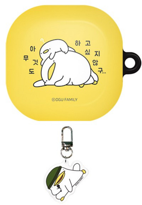 오구패밀리 갤럭시 버즈2프로/버즈2/버즈프로/버즈라이브 팁탭 하드 케이스, 버즈라이브/버즈프로/버즈2, 아무것도