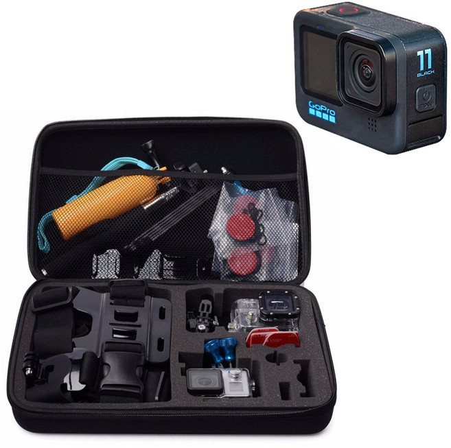 톡톡마켓 고프로11 블랙 호환 대형 보관함 파우치 하드 케이스 가방, 1개