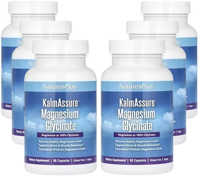 네이쳐스플러스 KalmAssure 마그네슘 글리시네이트 90캡슐캡슐 1정당 70mg), 6개, 90정 - 쿠팡