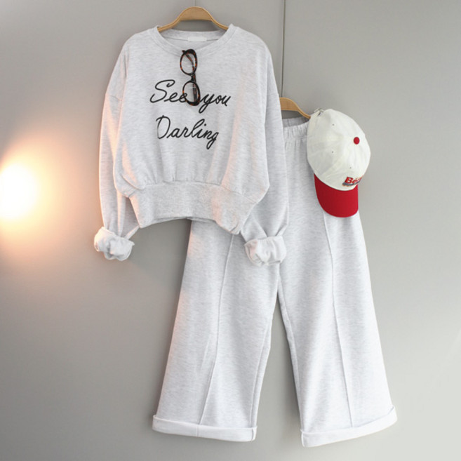 달콩 여성 상하세트 봄신상 통바지 SEEYOU핀턱와이드팬츠세트