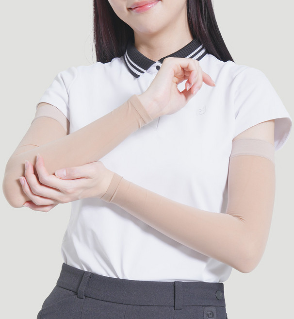 [vivissom] 비비썸 40D 자외선차단 팔토시 (여성용 남성용) 손등형 손목형 암슬리브 / UV차단 운전 테니스 야외활동 페스티벌 스포츠, 1세트, 스킨