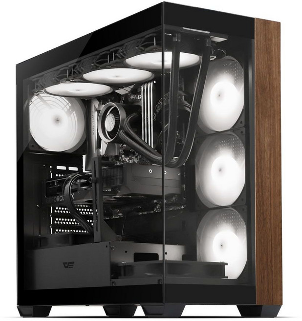 Darkflash大飛 DS900 Wood 質感木紋 黑色版機殼，簡約設計，優異散熱，電腦零件, 1個