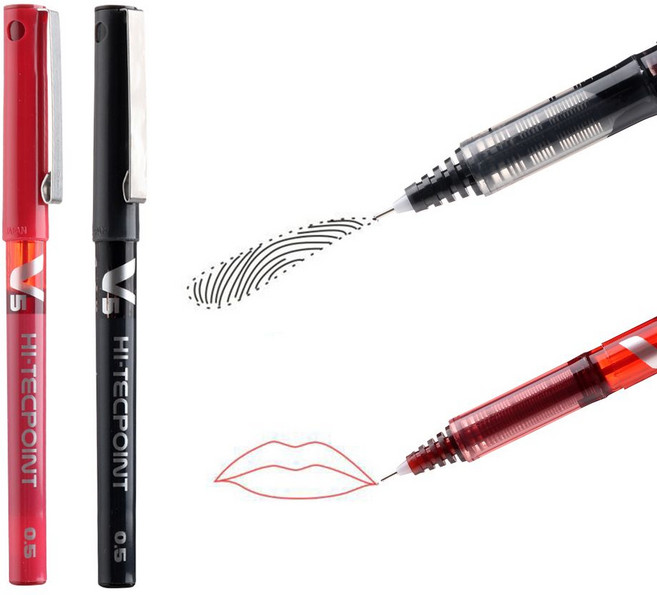 반영구 마커펜 타투마커펜 얇은 마커펜 잘 그려지는 마커펜 싱글마커펜 블랙 레드, 1개