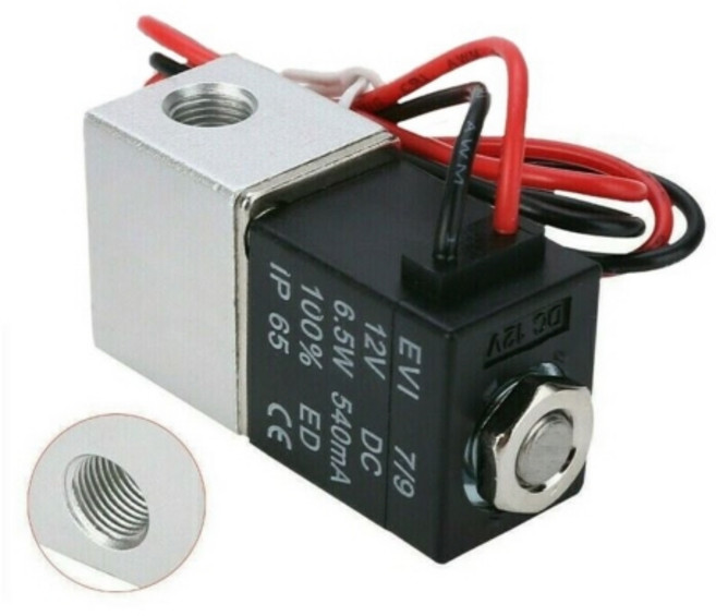 DC12V 솔레노이드 밸브 G1/8 DN4 8.5mm NC 1.2MPa, 1개