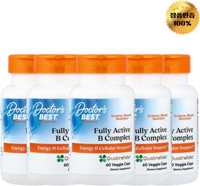 3+2 닥터스 베스트 완전 활성 비타민B 복합체 베지 캡슐 60정, 5개