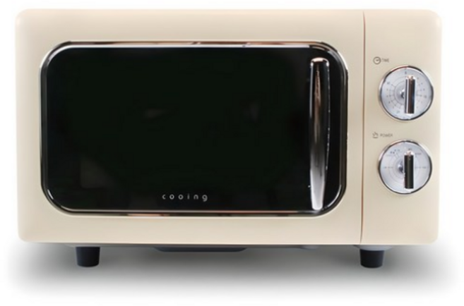 쿠잉전자 레트로 무회전 플랫 전자레인지 다이얼식 20L, Mc-R20Crf