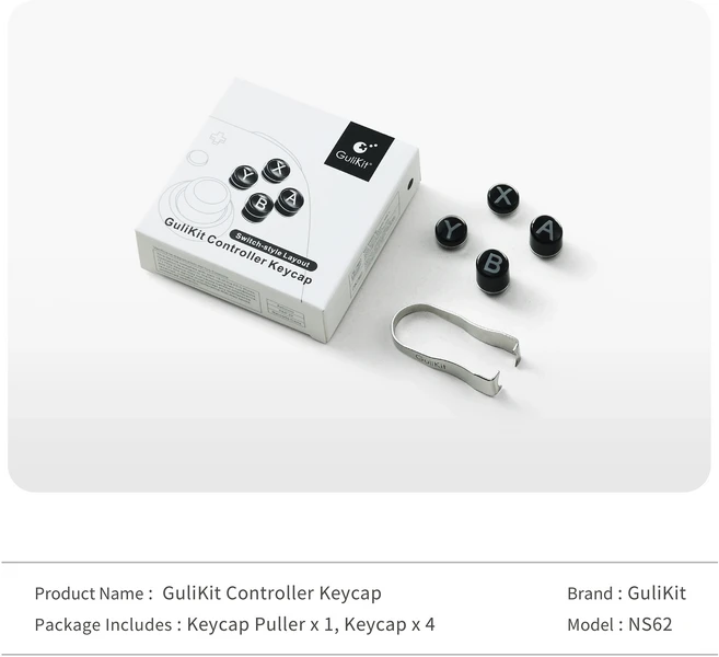 Gulikit ES/ES Pro KK3 시리즈 TT 컨트롤러용 NS62 키캡 스위치 레이아웃 B A X Y 버튼 배치, 01 Switch Layout, 02 Black, 1