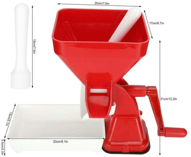 스테인레스 스틸 토마토 수동 추출기 과일 야채 도구 용 스트레이너, 01 Red