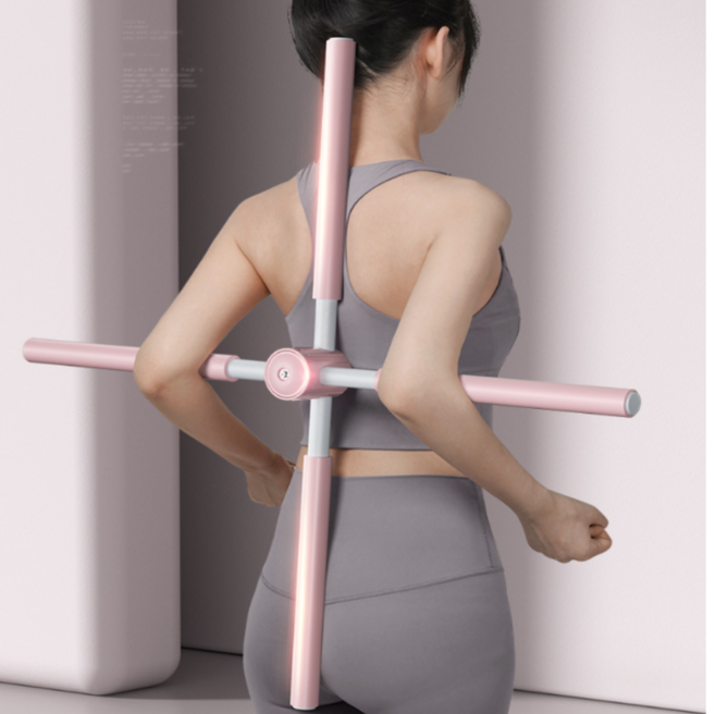 굽은등 허리 체형 척추 교정 필라테스 코어 스트레칭 홈트 운동기구 요가 십자봉 밸런스바