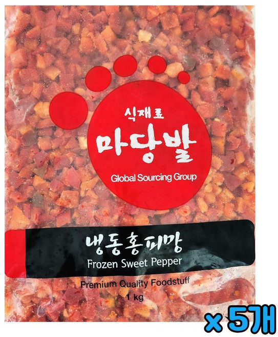 마당발 냉동 홍피망 다이스 1kg, 5개