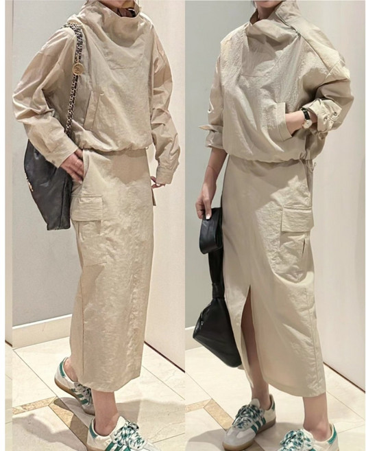 레이디라라 질샌 모크넥 아노락 점퍼 블라우스